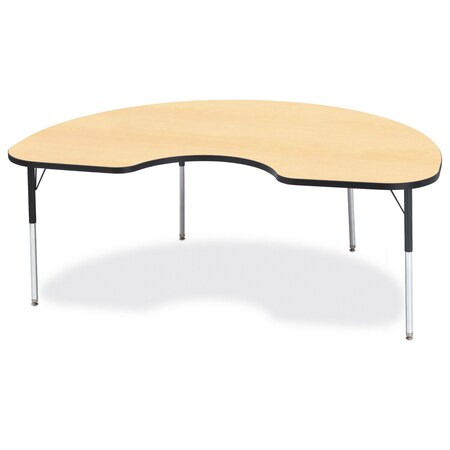 Jonti-Craft Berries Kidney Activity Table, 48 in. x 72 in., A-height, Maple/Black/Black 6423JCA011